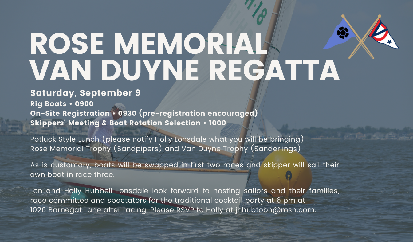 Bay Head Yacht Club Calendar Event Rose Memorial Van Duyne Regatta